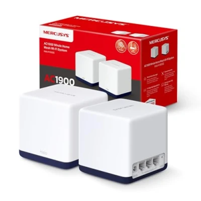 Immagine di Mercusys TP Link Halo H1900G(2 pack) Router WiFi Mesh Dual Band AC1900Mbps, 2 Pezzi con Copertura fino a 350㎡, 3 Porte Gigabit Ethernet, Modalità e Access Point, Parental Control