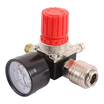 Immagine di Regolatore di pressione Del Compressore d&#039;aria 1/4&quot; Pneumatico,Valvola regolazione con connessione 180psi 12bar (4 Fori)