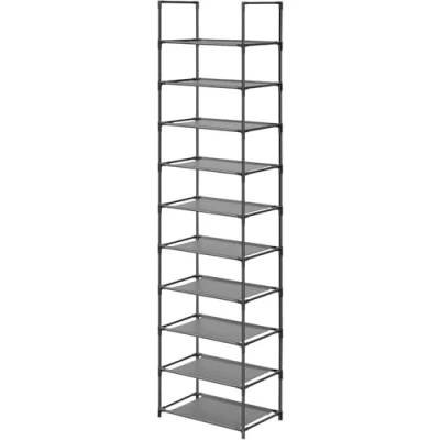 Immagine di edihome, Scarpiera Salvaspazio Slim, 10 Livelli, (28 x 45 173 cm), Organizzatore di scarpe, Portascarpe alto e stretto, plastica, verticale, Show Rack (10 Livelli S)