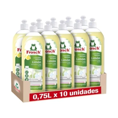 Immagine di Frosch Lavastoviglie a mano Liquido Balsamo Ecologico Limone, Sgrassa e Protegge la pelle, Dermatologicamente Testato Confezione da 10 unità x 750 ml