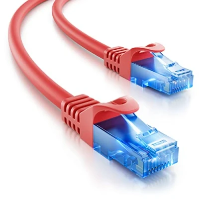 Immagine di deleyCON 5m CAT.6 Ethernet Gigabit Cavo di Rete LAN RJ45 Patch CAT6 Compatibile CAT.5 CAT.5e CAT.6a Cat.7 Rosso