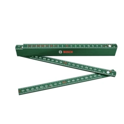 Immagine di Bosch Home and Garden Metro Pieghevole Da 2 m, Robusto per Misurazioni Fai Te di Precisione, Nylon Rinforzato con Fibra Vetro, Scala Metrica, 10 Segmenti