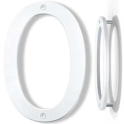 Immagine di Yafimea numero civico esterno moderno bianco, altezza 20 cm, plastica ABS solida, effetto galleggiante 3D (0)