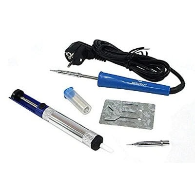Immagine di TOOLCRAFT MD 015PP Kit saldatore 230 V 15 W stilo, Forma a scalpello incl. porta Pompa aspirante per dissaldatura