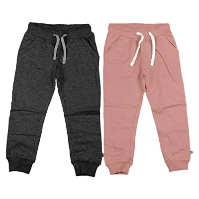 Immagine di MINYMO 2er Pack Sweat Pants/Freizeithose für Mädchen Pantaloni, Multicolore (Blusher/Rosa/Grigio 568), 128 cm Bambina