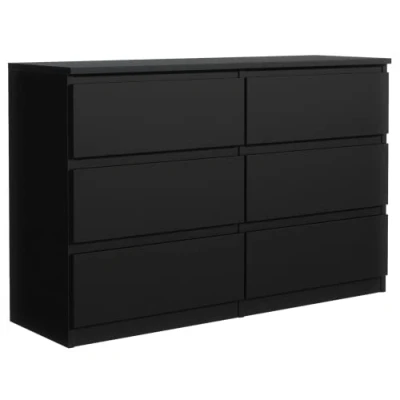 Immagine di 3E 3xE living.com Cassettiera con 6 cassetti 120 cm, colore Nero, D: x 38 78 cm