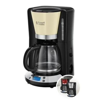 Immagine di Russell Hobbs Macchina Caffè Americano Crema Timer Digitale, Con Filtro per Estrazione e Aroma Ottimali Max 10 tazze; Caraffa in Vetro da 1.25 L; Piastra riscaldante; 1100 W, ColorPlus 24033 56