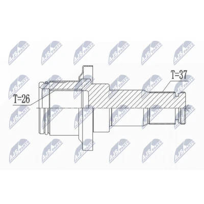 Immagine di NTY NPW VW 004W1 Albero motore / Semiasse Assale anteriore VOLKSWAGEN: Transporter 4 Bus,