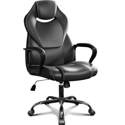 Immagine di BASETBL Sedia Ufficio da Gaming, Poltrona Girevole Ufficio, Direzionale Oscillant Supporto Lombare, Schienale Alto, Seida Scrivania per Computer in Similpelle, Portata 150 kg