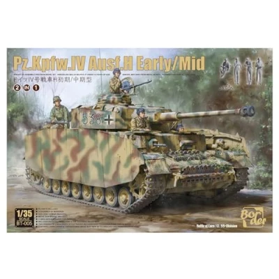 Immagine di BORDER MODEL BT005 Pz.Kpfws IV AUSF.H Early/Mid 2 in 1 BT 005 Modellino di carro armato tedesco scala 1:35