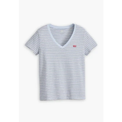 Immagine di Levi&#039;s Perfect V NECK Tshirt con stampa, Donna, Taglia: XS, Penny stripe kentucky blue