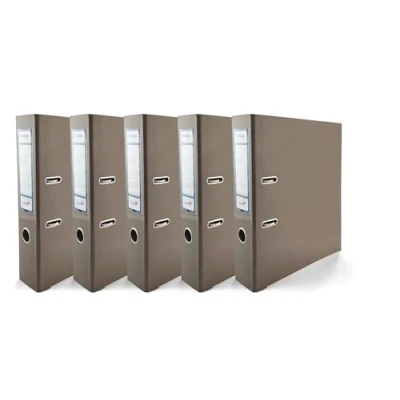 Immagine di 5 raccoglitori DIN A4, Ekobox Premium Edition lucido, meccanismo a 2 anelli, formato 75 mm, in plastica, raccoglitore ad anelli largo,