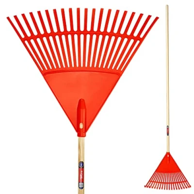 Immagine di KADAX Rechen Erba e Foglie, rastrello Largo con Un Lungo Gambo Fatto in Legno, Foglia di plastica, Dura, spazzatrice Decidua, Scomparti a da Giardino, Giardino (180 x 47 cm)