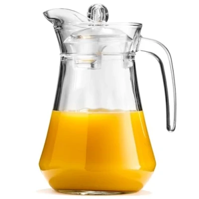 Immagine di VILDE Caraffa in vetro da 1,4 l con coperchio e beccuccio, acqua, tè, succhi di frutta