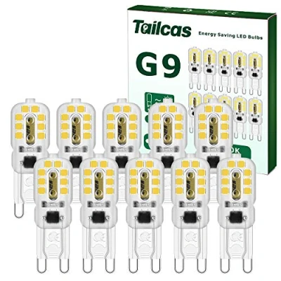 Immagine di Lampadine led G9 3w, Luce Bianca Fredda 6000K, 300Lm CA230V, Nessun Sfarfallio Non Dimmerabile, Equivalente a 30W Lampada Alogena per l&#039;illuminazione, 10 Pezzi [Classe di efficienza energetica A++]