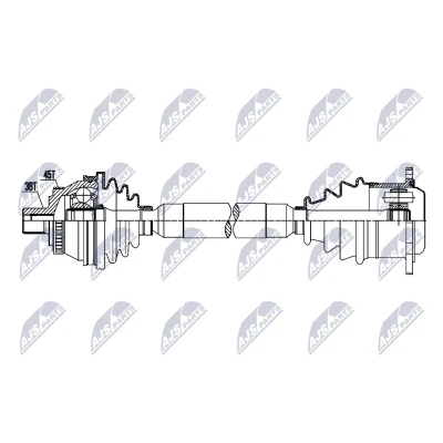 Immagine di NTY NPW AU 094 Albero motore / Semiasse Assale anteriore Sx 601mm 98mm Cambio manuale VOLKSWAGEN: Passat B5 GP Variant, Variant