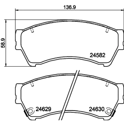 Immagine di HELLA 8DB 355 013 761 Kit pastiglie freno con segnalatore acustico usura MAZDA: 6 Station Wagon, Sedan, Hatchback