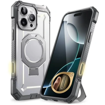Immagine di SUPCASE Cover per iPhone 16 Pro 6.3&#039;&#039; 2024 con Supporto (Unicorn Beetle Grip), [Compatibile MagSafe] [Protezione dalle Cadute di Grado Militare] Custodia Magnetica Robusta (Bianco)