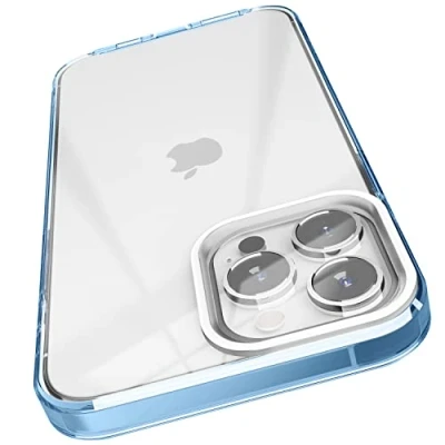 Immagine di elago Cover Trasparente Ibrida Clear Custodia Compatibile con iPhone 13 Pro Max Case (6.7&quot;) Tecnologia PC + TPU, Ingiallimento Ridotto, Protezione Completa del Corpo (Azzurro Sierra)