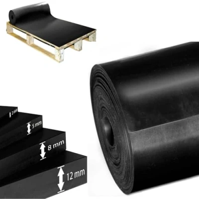 Immagine di ETM SBR tappetino in gomma 120 x 100 cm. 10 mm, al metro, nero e liscio, antiscivolo gomma, per pavimenti