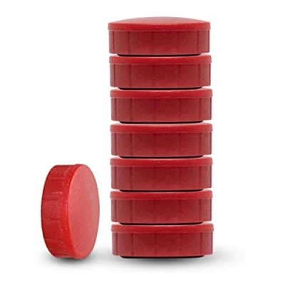 Immagine di MAUL Magnete MAULsolid, Confezione SB magneti infrangibili e piccoli per un uso versatile rotondo con design moderno Ø 20 x 7,5 mm da 8 Rosso