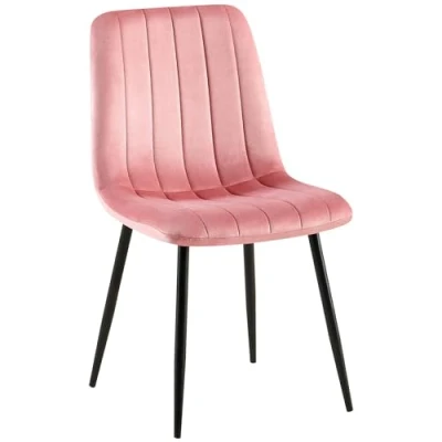 Immagine di CLP Sedia Dijon In Velluto O Tessuto I Fodera Imbottita E Decorata Con Cuciture Ornamentali Design Elegante Moderno, Colore:rosa, Materiale:Velluto
