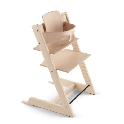 Immagine di Seggiolone Tripp Trapp di Stokke con Baby Set, Natural Sedia regolabile ed evolutiva per bambini e adulti Design ergonomico classico