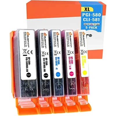 Immagine di Bubprint 5 Cartucce d&#039;inchiostro compatibili per Canon PGI 580 CLI 581 XL Pixma TR7550 TR8500 TR8550 TS6100 TS6150 TS6151 TS6250 TS705 TS8150 TS8151 TS8250 TS9150 TS9155 TS9550 Multipack