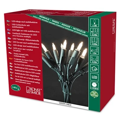 Immagine di Konstsmide 6310 120 Mini catena luminosa interno ERP: G (A G) rete elettrica Numero di lampadine 140 LED (monocolore) Bianco caldo Lunghezza illuminata: 13.9