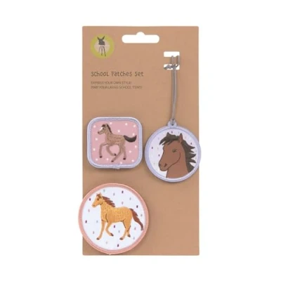 Immagine di LÄSSIG Set di ciondoli e toppe (3 pezzi) con chiusura a scatto/School Patches Horse