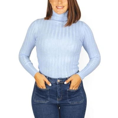 Immagine di MAGIC SELECT Pullover Donna a Collo Alto in Maglia Fine. Maglione Casual Maniche Lunghe per l&#039;inverno e l&#039;Autunno. Taglia M