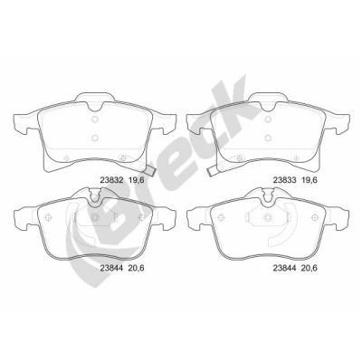 Immagine di BRECK 23832 00 702 10 Kit pastiglie freno con segnalatore acustico usura bullone fissaggio ruota accessori OPEL: Corsa D Hatchback
