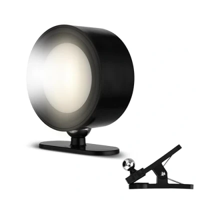 Immagine di REV lampada a morsetto con batteria, LED da parete interna, 120 lm, dimmerabile, allungabile 360, ideale per corridoio, camera letto e soggiorno, colore nero