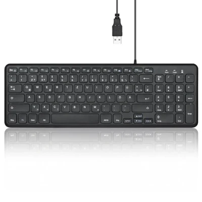 Immagine di Perixx PERIBOARD 213 DE B USB Tastiera Tedesco, QWERTZ Nero