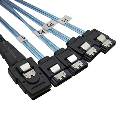 Immagine di YIWENTEC mini SAS sff 8087 a 4 SATA Hard Disk target connettore cavo dati 0,75 m