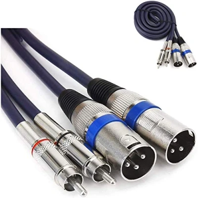 Immagine di HTRUIYATY Dual XLR to RCA Cable 2xCavi Maschio A 2xCavo Adattatore Di Alta Qualità Connettore Per Microfono Cavi Audio Potenza(2m)