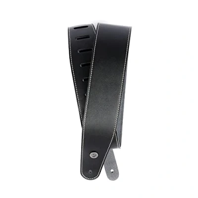 Immagine di Planet Waves Tracolla per Chitarra Classic, in Pelle Nera, con Cucitura a Vista