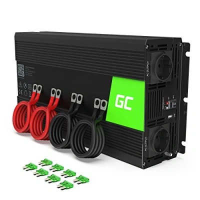 Immagine di Green Cell® 2000W/4000W 24V 220V/230V Onda Pura Inverter Invertitore di Tensione Fotovoltaico DC AC per Camper Auto Convertitore Potenza, Trasformatore sinusoidale Porta USB Batteria