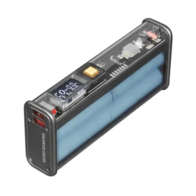 Immagine di Mars Gaming MPK 20K, Power Bank 22,5 W, Batterie Samsung 20000mAh, Carica Rapida QC3.0 e PD3.0, Display con Controllo della Carica, Batteria Esterna Multi Connettività Universale, Nero