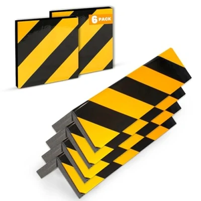 Immagine di Protezione colonne garage 6 pezzi Parcheggio Protector Angolo, per porte e paraurti auto (4 40 x 20 2 cm + cm) (giallo)
