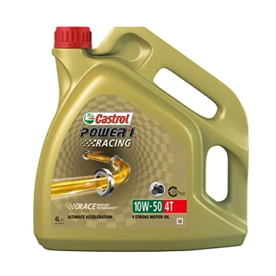 Immagine di Castrol POWER1 Racing 4T 10W 50, Olio a Due Ruote Motore 4 Tempi, 4L