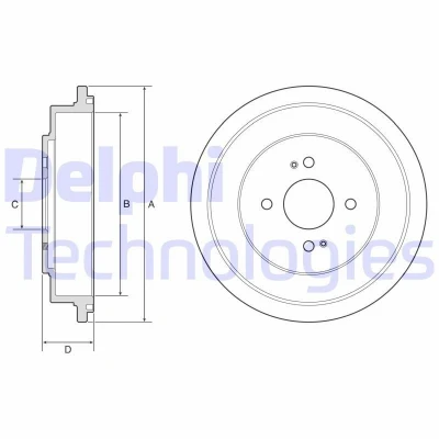 Immagine di DELPHI BF614 Freni a Tamburo senza anello sensore ABS, cuscinetto ruota, supporto 282