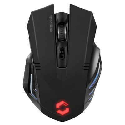 Immagine di SpeedLink Fortus Wireless Mouse da gioco Ergonomico USB Ottico Rosso, Nero 5 Tasti 2400 dpi Illuminato,
