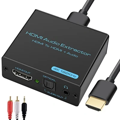 Immagine di VEDINDUST HDMI Audio Extractor 4K x 2K Splitter a SPDIF Optical con 3.5mm Stereo Digitale Estrattore per PS4 PS5 Blu ray DVD Xbox TV PC HD