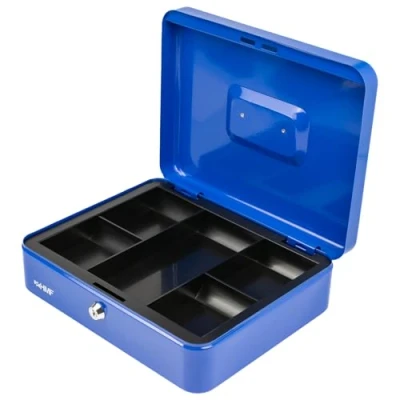Immagine di HMF 10130 05 Cassetta Portavalori con Vassoio Portamonete 30 x 24 9 cm, blu