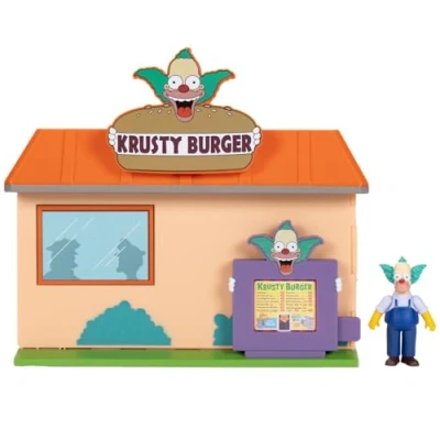Immagine di The Simpsons Krusty Burger Playset con Action Figure di in scala 6 cm, Caratteristiche Interattive, Estremamente Dettagliato