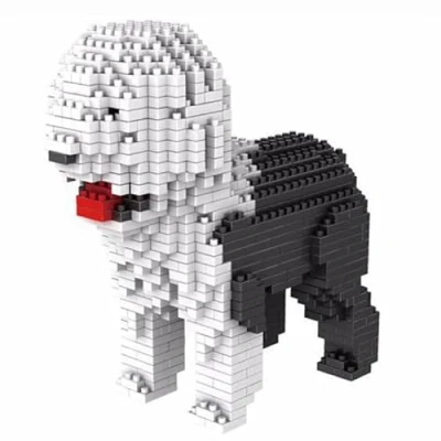 Immagine di Atomic Building Cane da pastore inglese o Bobtail (English Shepherd). Figura Assemblare con nanoblocchi. 950 pezzi.