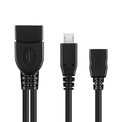 Immagine di conecto CC20119 Cavo Adattatore USB OTG, Micro 2.0 Maschio A Femmina Tipo + Connettore di Alimentazione (1 Pezzo), 0,20m