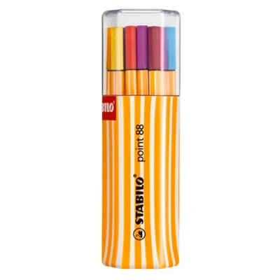 Immagine di Fineliner STABILO point 88 Twin Pack Astuccio con 20 Colori assortiti