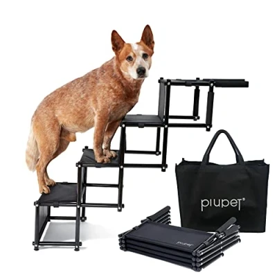 Immagine di PiuPet® Rampa per Cani I Fino a 80 kg Utilizzabile Tutti Veicoli Grandi e Piccoli Scaletta Pieghevole Rampe Auto Gradini di Carico